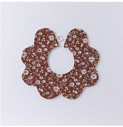 Adorable Simple Pattern Cotton Snap-on Flowers Shaped Bib-12